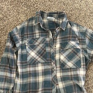 Men's Plaid Shirt - Blue and Gray